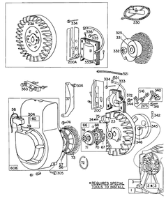 Blower Hsg,flywheels,rewind Diagram and Parts List for 60202-0186-XX  Briggs and Stratton Engine